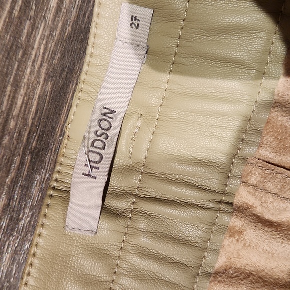 ❤️ NWOT! HUDSON JEANS REMI VEGAN LEATHER HIGH RISE PAPERBAG STRAIGHT ANKLE PANTS - Picture 8 of 16